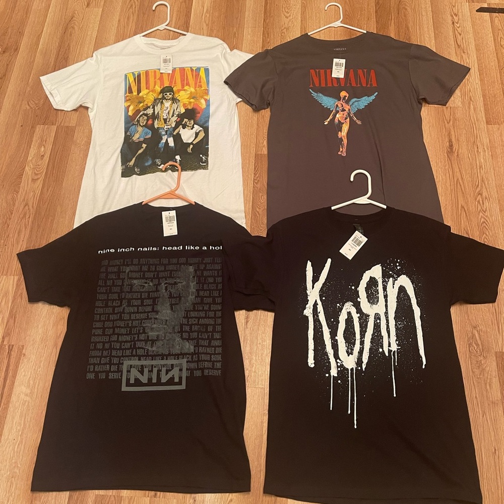 90s Alternative rock band tees, all NWT